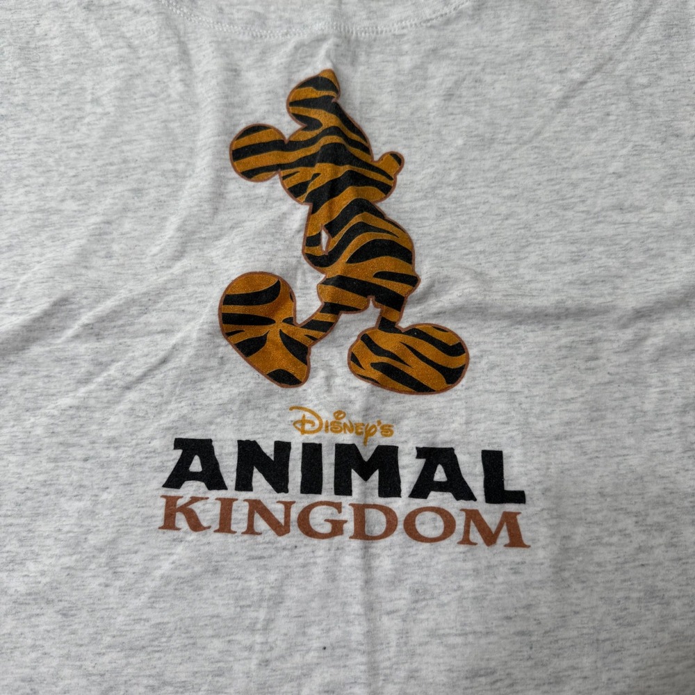 Disney Parks Large Mickey Mouse Tiger Print Animal Kingdom‎ Graphic Tee Shirt - Picture 7 of 8